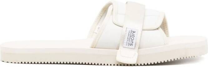 Suicoke Padri slippers met logopatch Beige