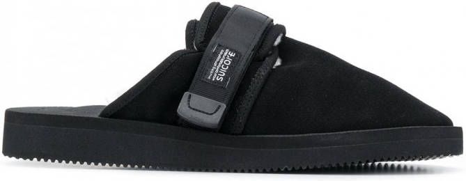 Suicoke Slippers met klittenband Zwart