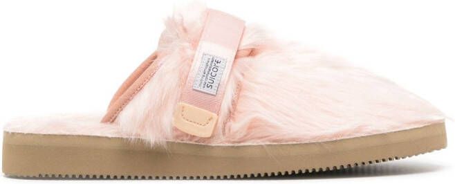 Suicoke Zavo-2eu slippers van imitatiebont Roze