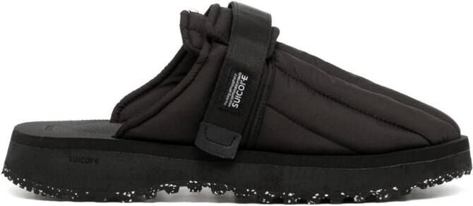Suicoke Zavo-Puff slippers met ronde neus Zwart