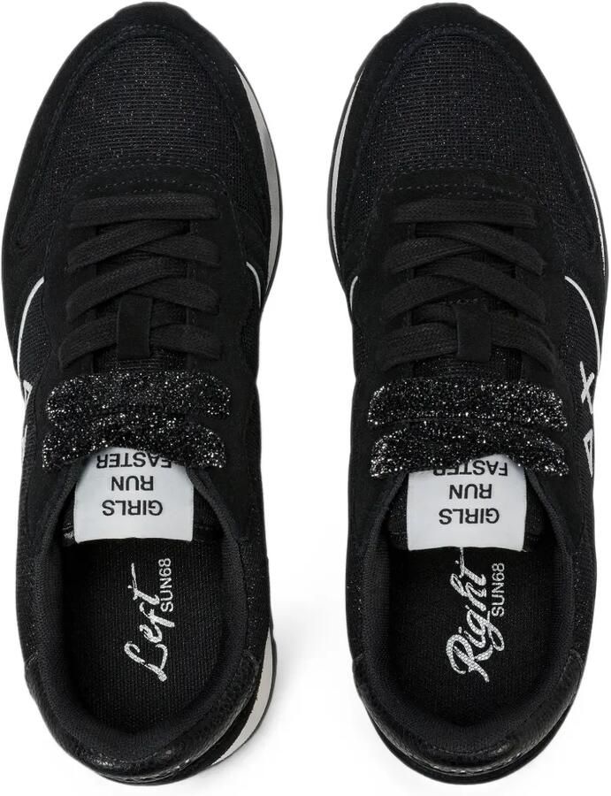 Sun68 Ally Glitter sneakers met geborduurd logo Zwart