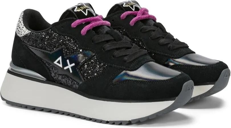 Sun68 Ally sneakers met glitter en plateauzool Zwart - Foto 4