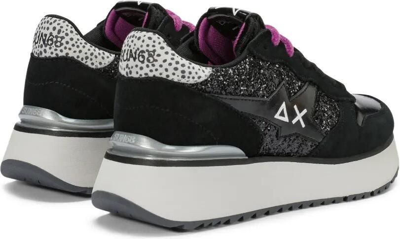 Sun68 Ally sneakers met glitter en plateauzool Zwart - Foto 3