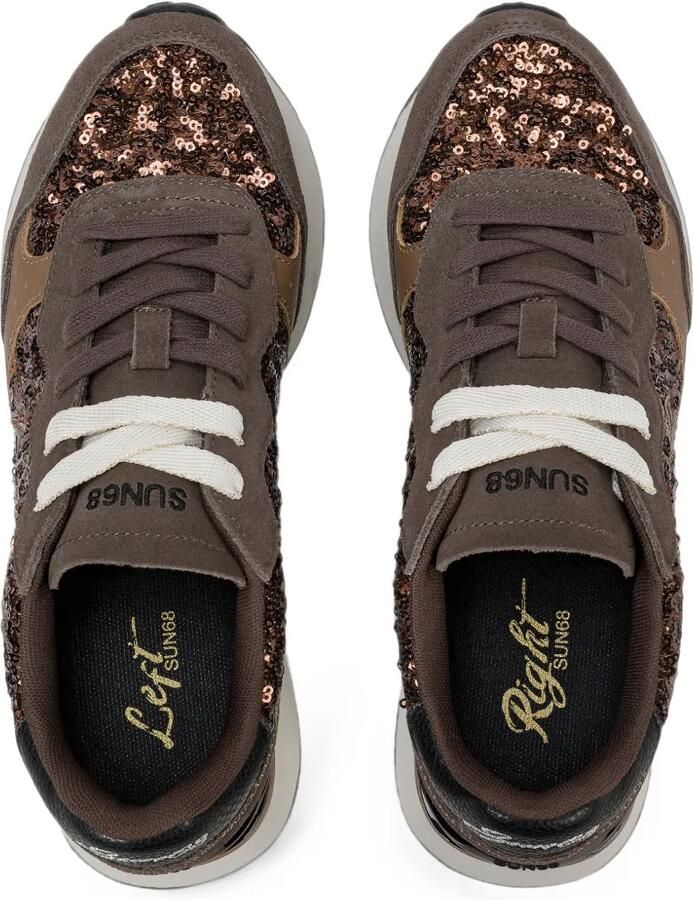 Sun68 Big Ally sneakers verfraaid met pailletten en vlakken Bruin
