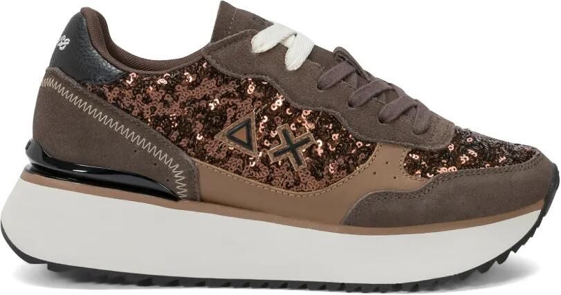 Sun68 Big Ally sneakers verfraaid met pailletten en vlakken Bruin - Foto 4