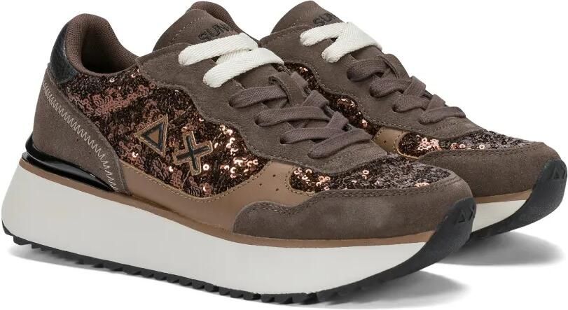 Sun68 Big Ally sneakers verfraaid met pailletten en vlakken Bruin - Foto 3