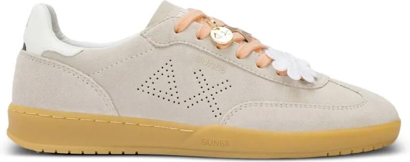 Sun68 California Sun geperforeerde sneakers verfraaid met bloemen Beige