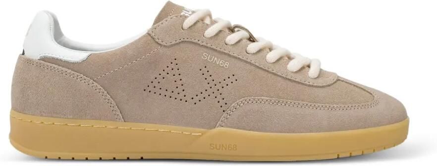 Sun68 California Sun geperforeerde suède sneakers Beige
