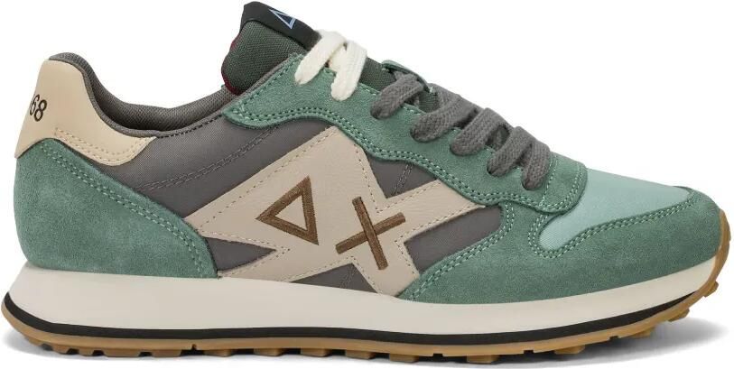 Sun68 Jaki 2.0 suède sneakers met logo-patch Groen
