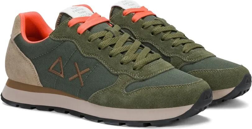 Sun68 Sneakers met suède vlakken en geborduurd logo Groen - Foto 4