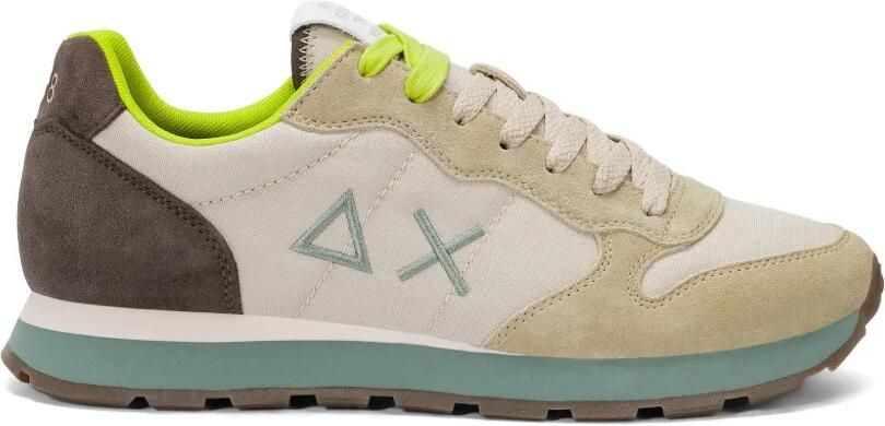 Sun68 Tom sneakers met vlakken en geborduurd logo Beige
