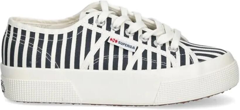 Superga 2740 gestreepte sneakers met plateauzool Blauw