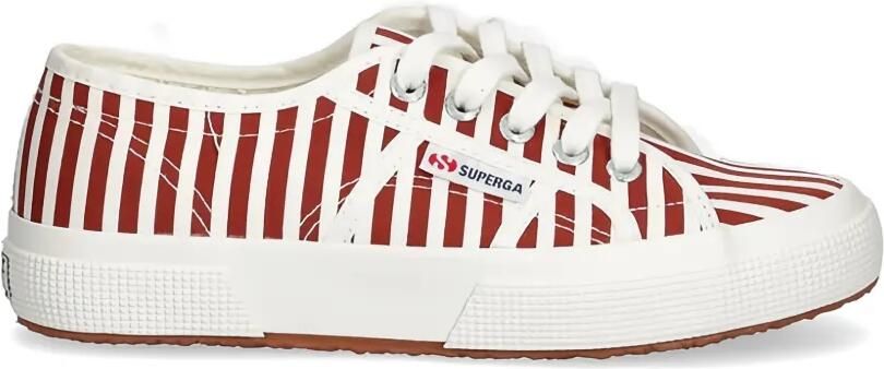 Superga 2750 gestreepte sneakers Rood