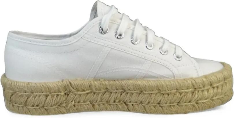 Superga braided-sole lace-up sneakers Wit