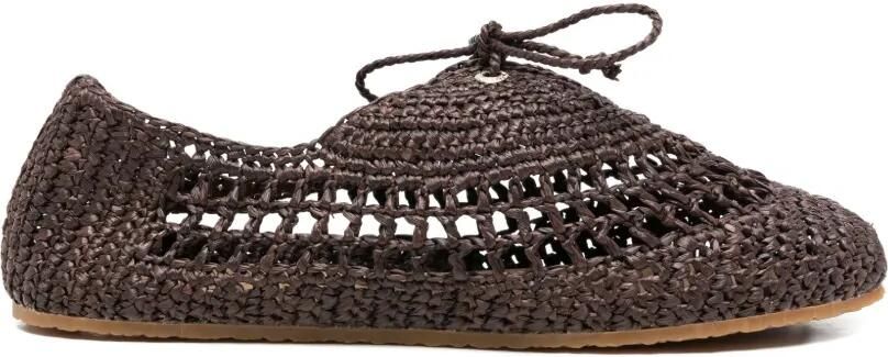 Superga Geweven veterschoenen Bruin