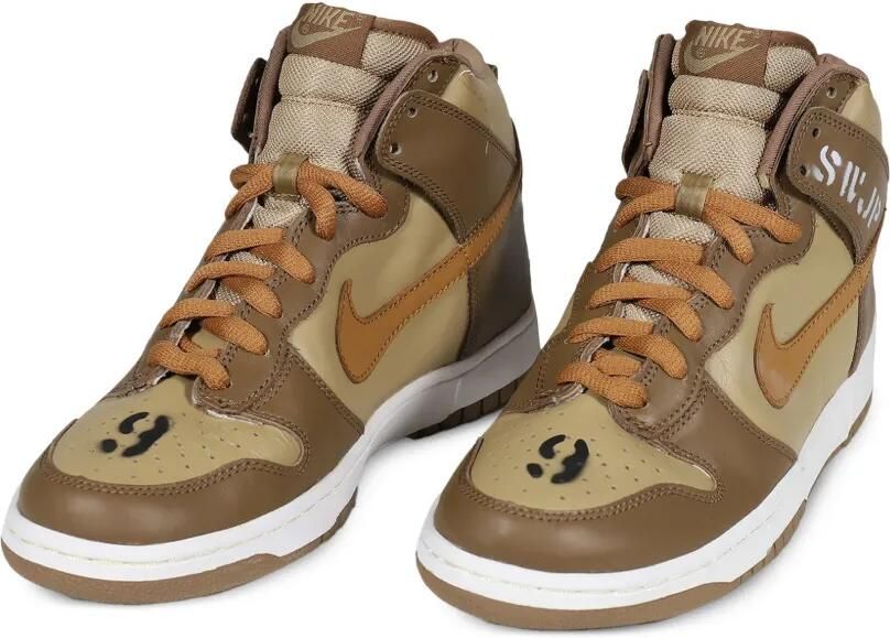 SWJP x Nike Dunk High sneakers met stencil-print Bruin - Foto 4
