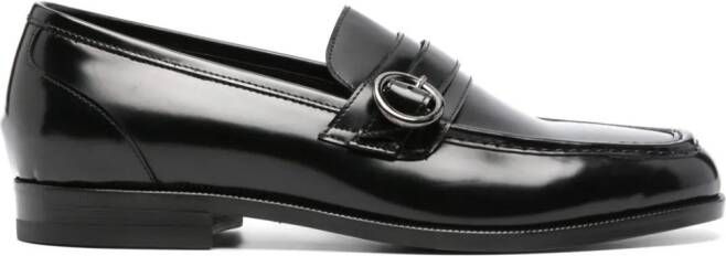 Tagliatore Leren loafers met gesp Zwart