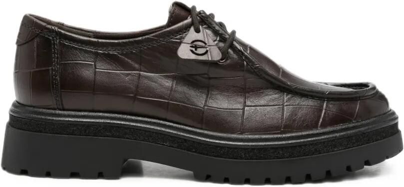 TAMARIS Derby veterschoenen met krokodillen-reliëf Bruin