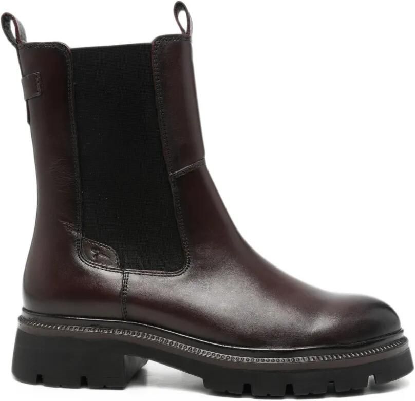 TAMARIS Leren laarzen met chunky zool Rood
