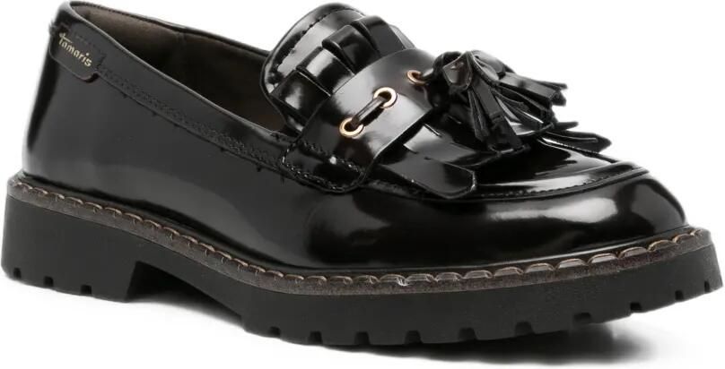 TAMARIS Leren loafers met kwastje Bruin - Foto 3