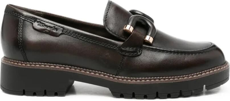 TAMARIS Loafers met chunky zool en gespdetail Bruin
