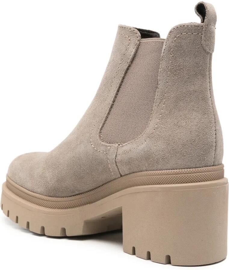 TAMARIS Suède enkellaarzen met chunky zool Beige - Foto 3