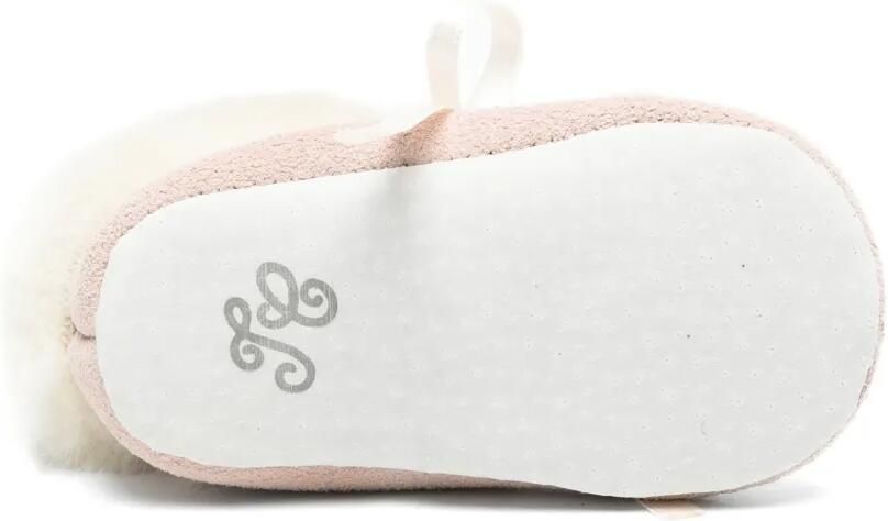 Tartine Et Chocolat faux-fur trim bow-detail crib shoes Roze - Foto 4