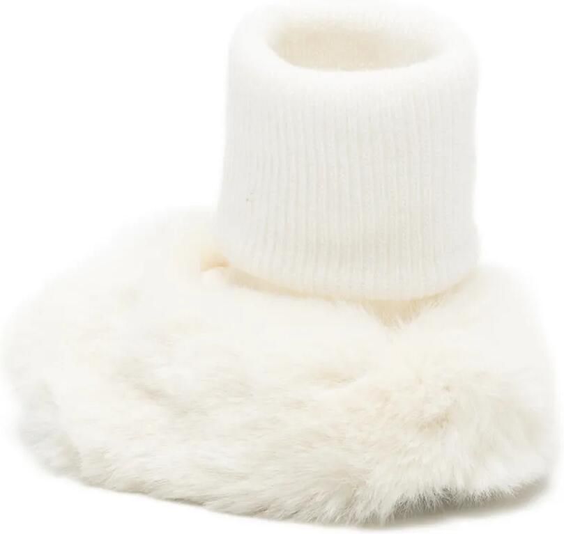 Tartine Et Chocolat faux-fur trim wool crib shoes Beige - Foto 2