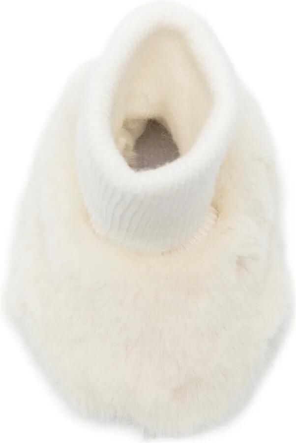 Tartine Et Chocolat faux-fur trim wool crib shoes Beige - Foto 3