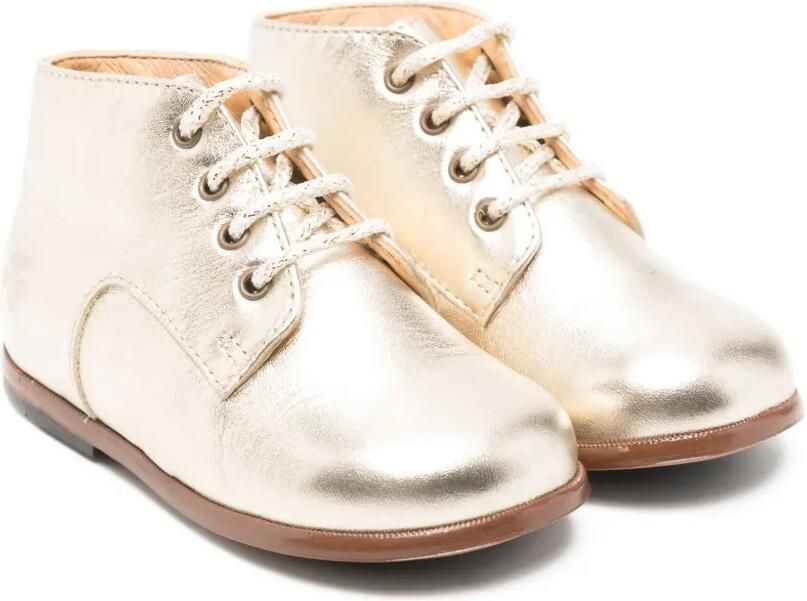Tartine Et Chocolat Leren veterlaarzen Goud