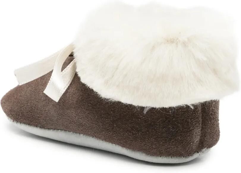 Tartine Et Chocolat Wiegschoenen met strikdetail en afwerking van imitatiebont Bruin - Foto 3