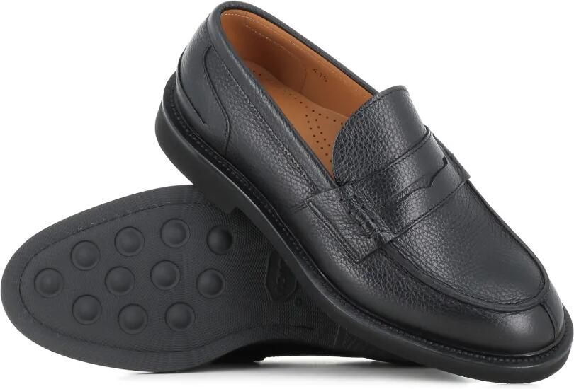 Tassinari Loafers van leer met kiezelstructuur Zwart - Foto 2