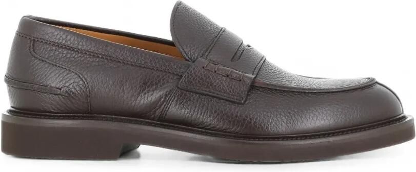 Tassinari Penny loafers van leer met textuur Bruin