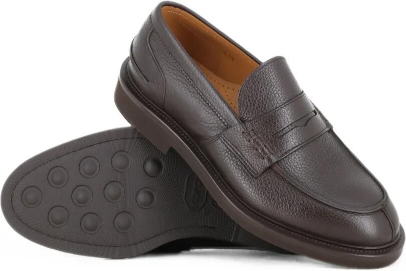 Tassinari Penny loafers van leer met textuur Bruin - Foto 2