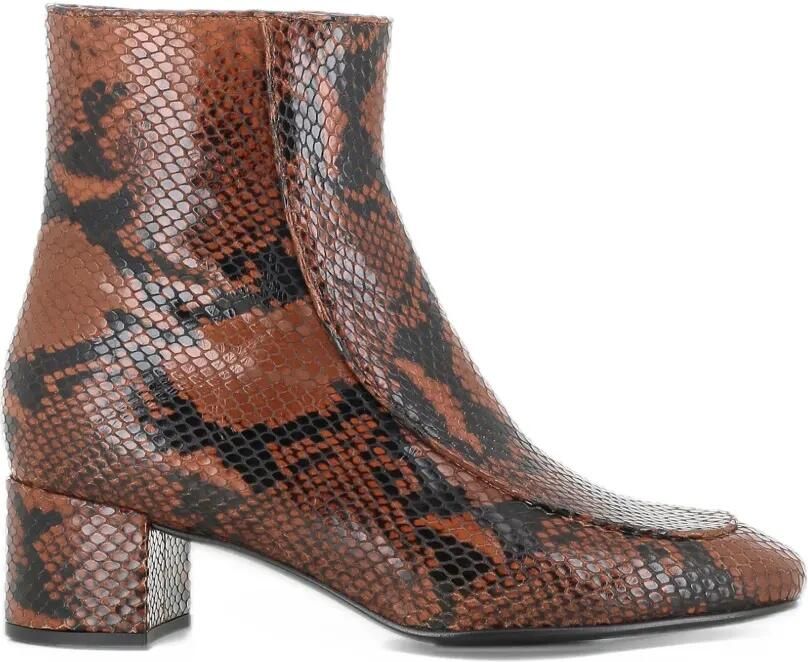Tassinari Wanda snake-effect leather ankle boots Bruin