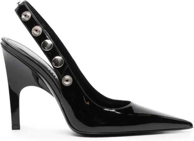 The Attico 105mm stud-embellished patent leather pumps Zwart