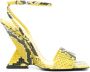 The Attico Kath sandalen met slangenleer-effect Geel - Thumbnail 1
