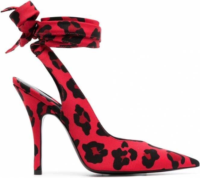 The Attico Pumps met luipaardprint Rood