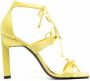 The Attico 80 mm leren sandalen met strikdetail Geel - Thumbnail 1