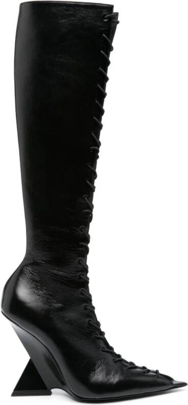 The Attico Morgan laarzen met puntige neus Zwart