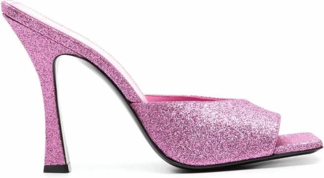 The Attico Muiltjes met glitter Roze