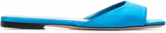 The Attico Satijnen slippers Blauw