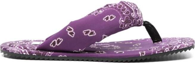 The Attico Slippers met bandanaprint Paars