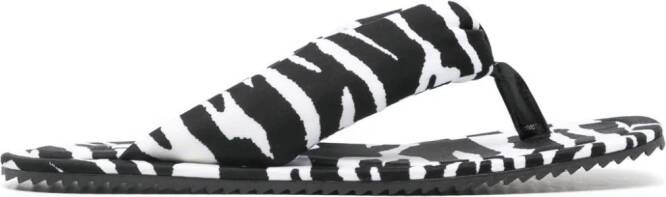 The Attico Slippers met zebraprint Wit