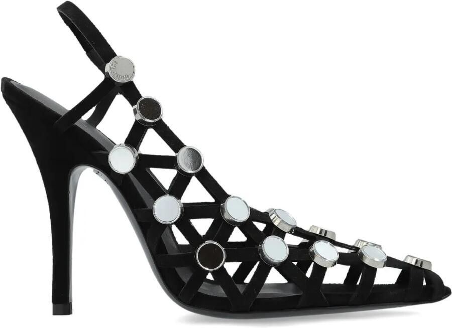 The Attico 100 mm Grid pumps Zwart