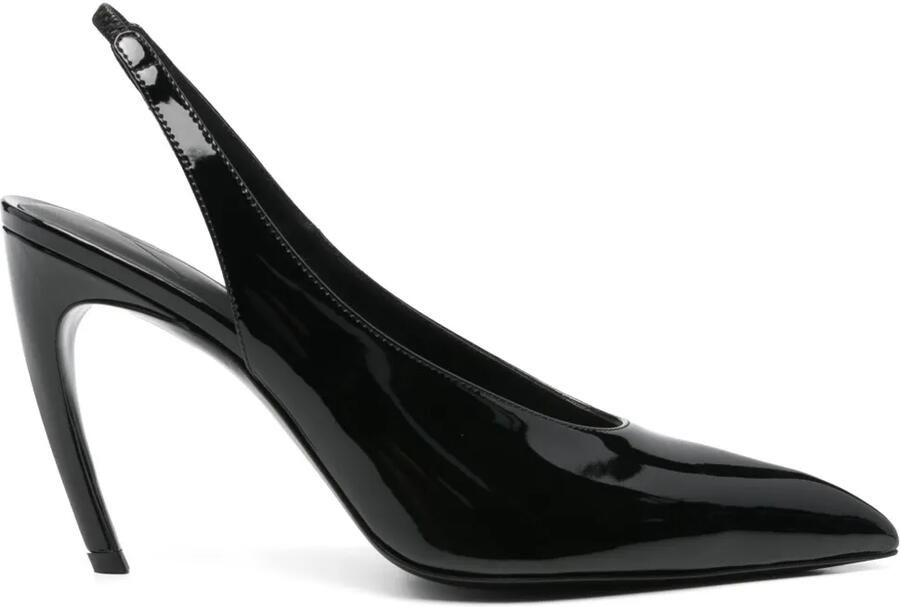 The Attico 100 mm leren pumps met hak Zwart