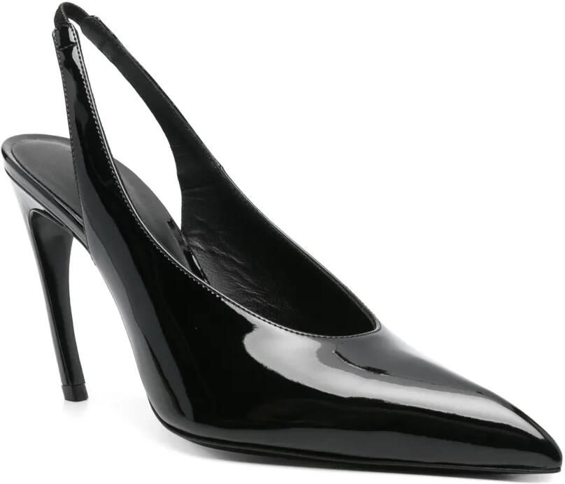 The Attico 100 mm leren pumps met hak Zwart - Foto 3