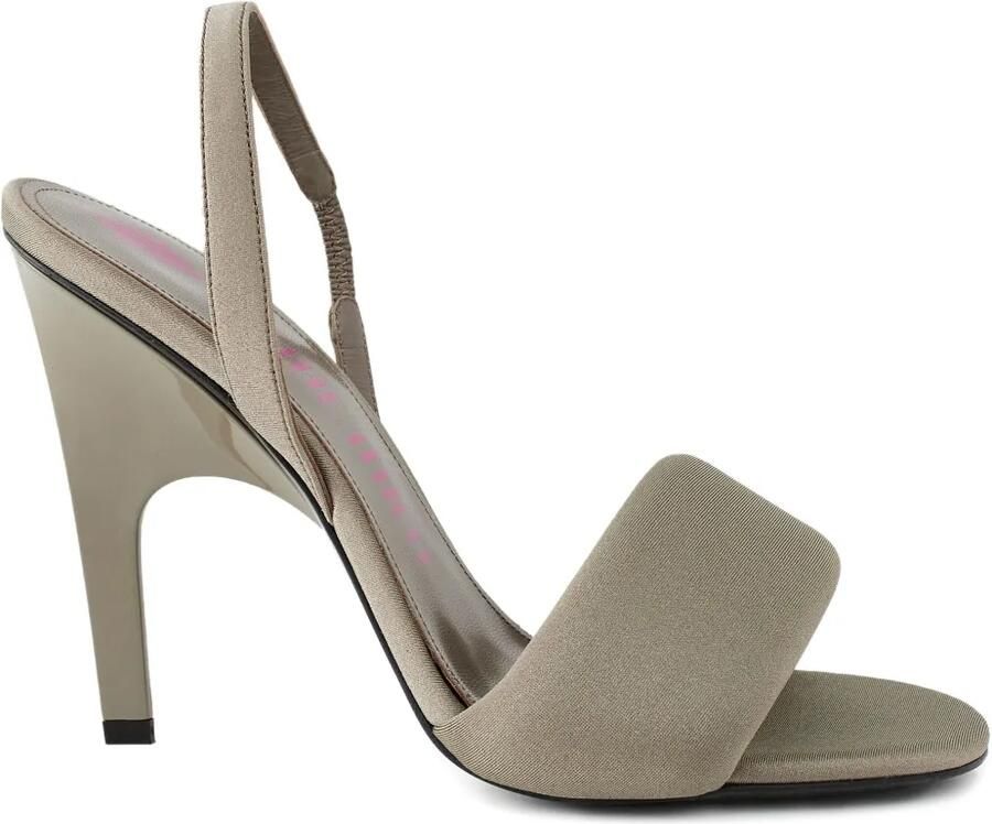 The Attico 105 mm Rem sandalen met hak en bandje Beige
