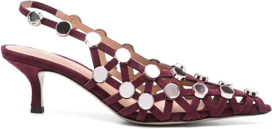 The Attico 50 mm Grid slingback pumps Paars