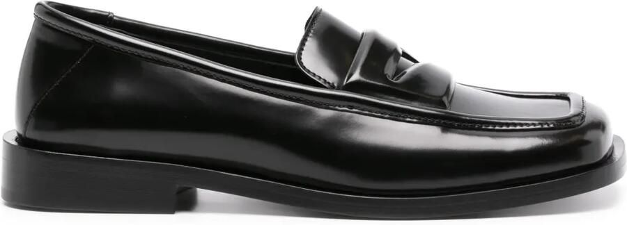 The Attico Amanda leren loafers Zwart
